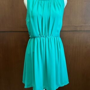 Elegant Teal Sleeveless Dress